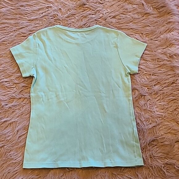 Coldwater creek womens light teal cotton tshirt size small - Picture 3 of 3